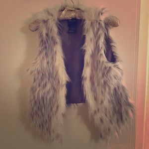 Grey/White Fur Vest
